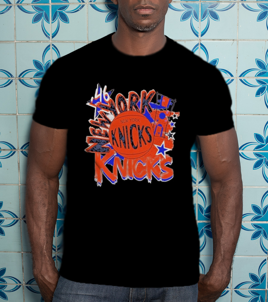 New York Knicks '46 Hardwood Classics Basketball Team Retro Stars T-Shirt