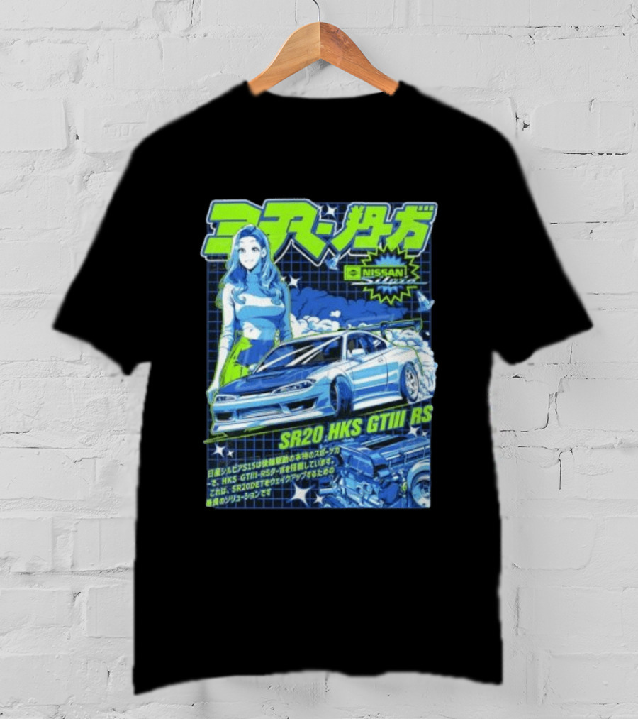Nissan Silvia S15 SR20 HKS GTIII RS JDM Anime Manga T-Shirt