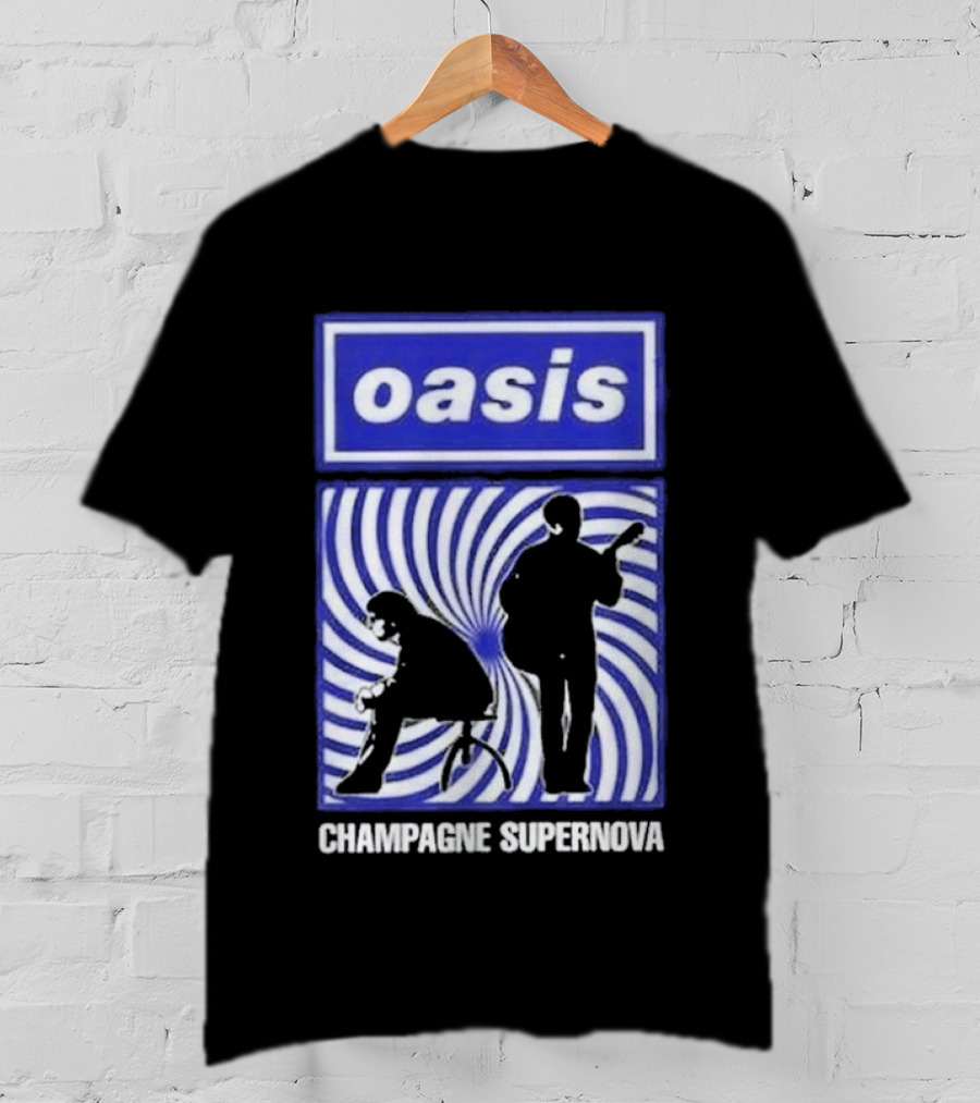 Oasis Champagne Supernova Band Silhouette Spiral T-Shirt