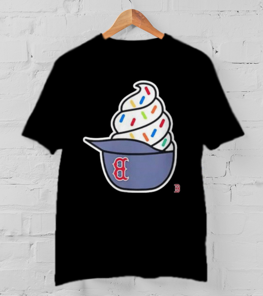 Boston Red Sox Ice Cream Helmet With Sprinkles Baseball Fans T-Shirt