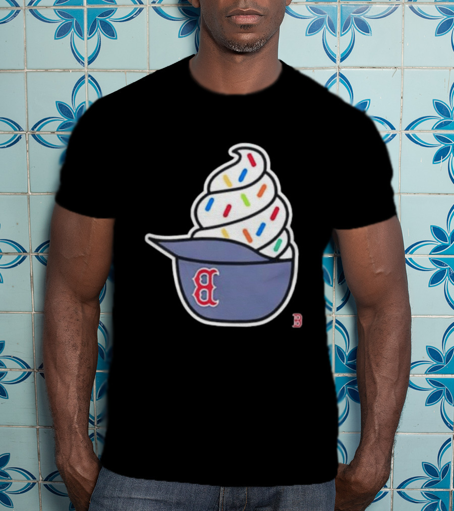 Boston Red Sox Ice Cream Helmet With Sprinkles Baseball Fans T-Shirt