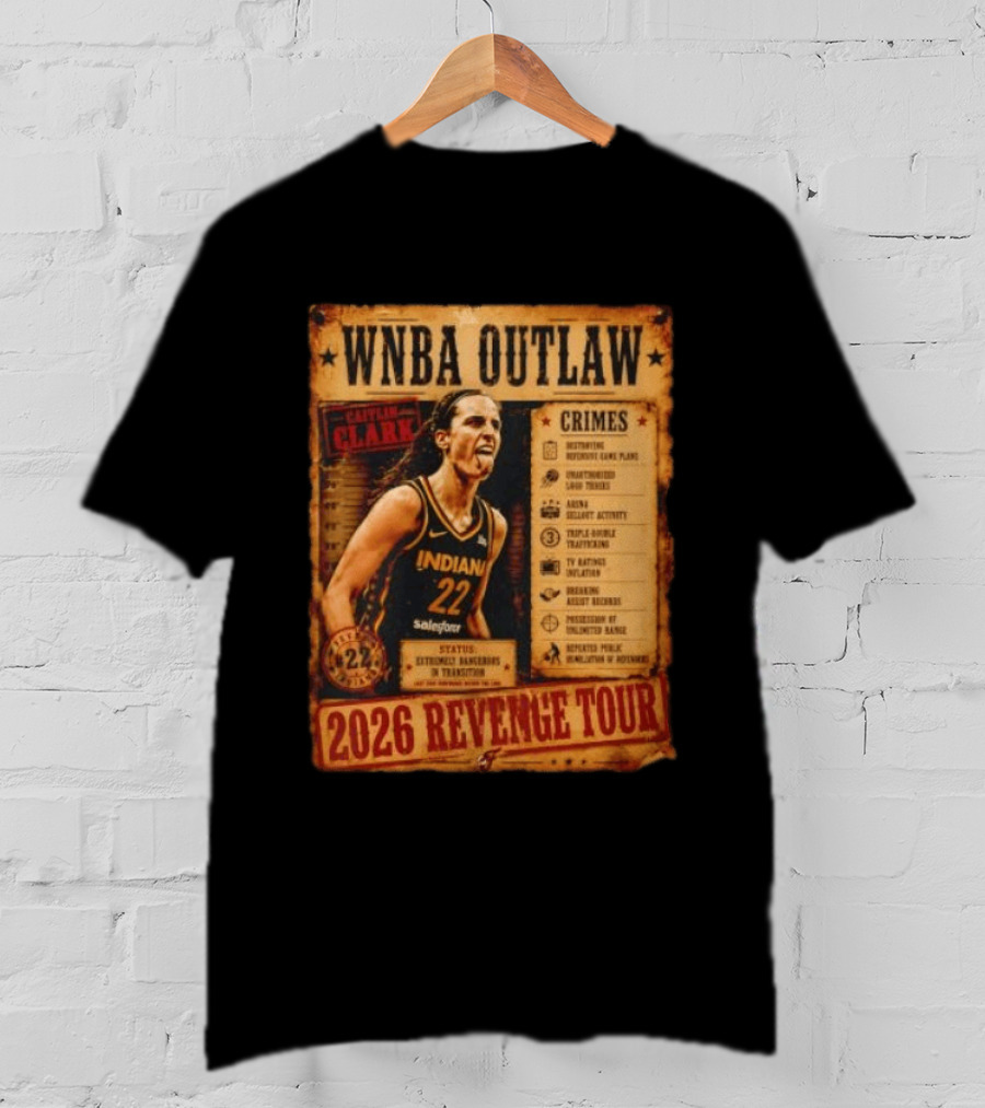 WNBA Outlaw Caitlin Clark Indiana 2026 Revenge Tour T-Shirt