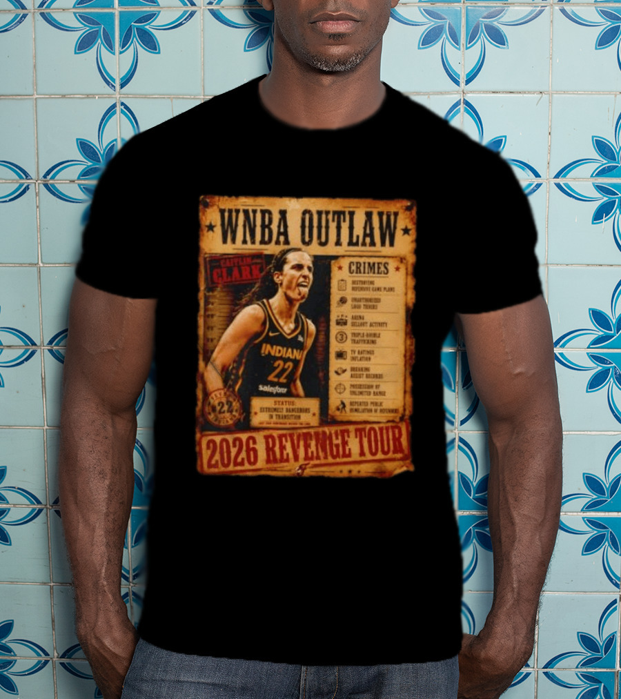 WNBA Outlaw Caitlin Clark Indiana 2026 Revenge Tour T-Shirt