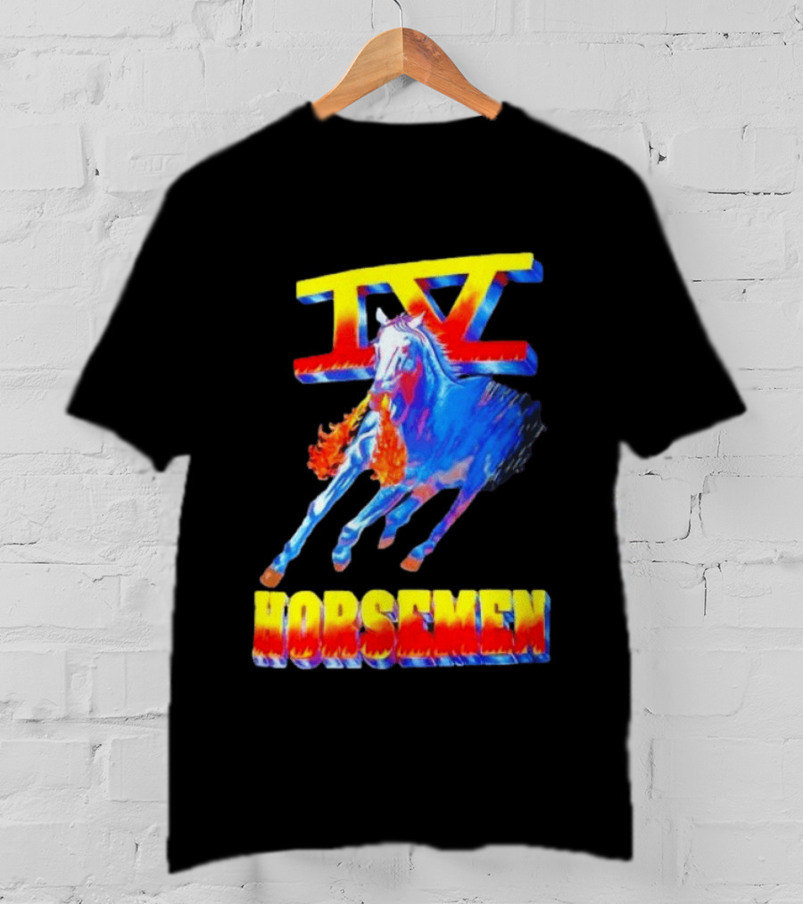 Four Horsemen WWE 90s IV Fiery Horse Retro Wrestling T-Shirt