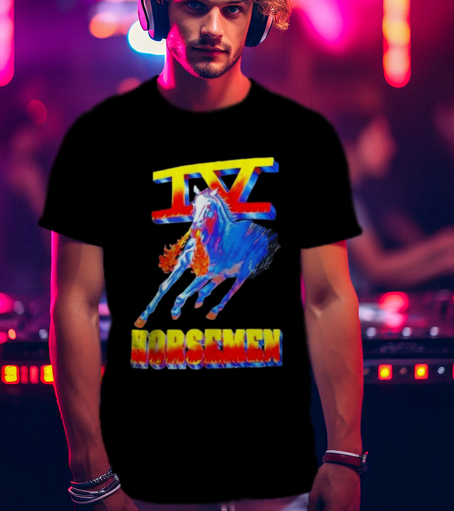Four Horsemen WWE 90s IV Fiery Horse Retro Wrestling T-Shirt