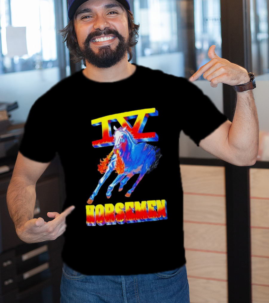 Four Horsemen WWE 90s IV Fiery Horse Retro Wrestling T-Shirt