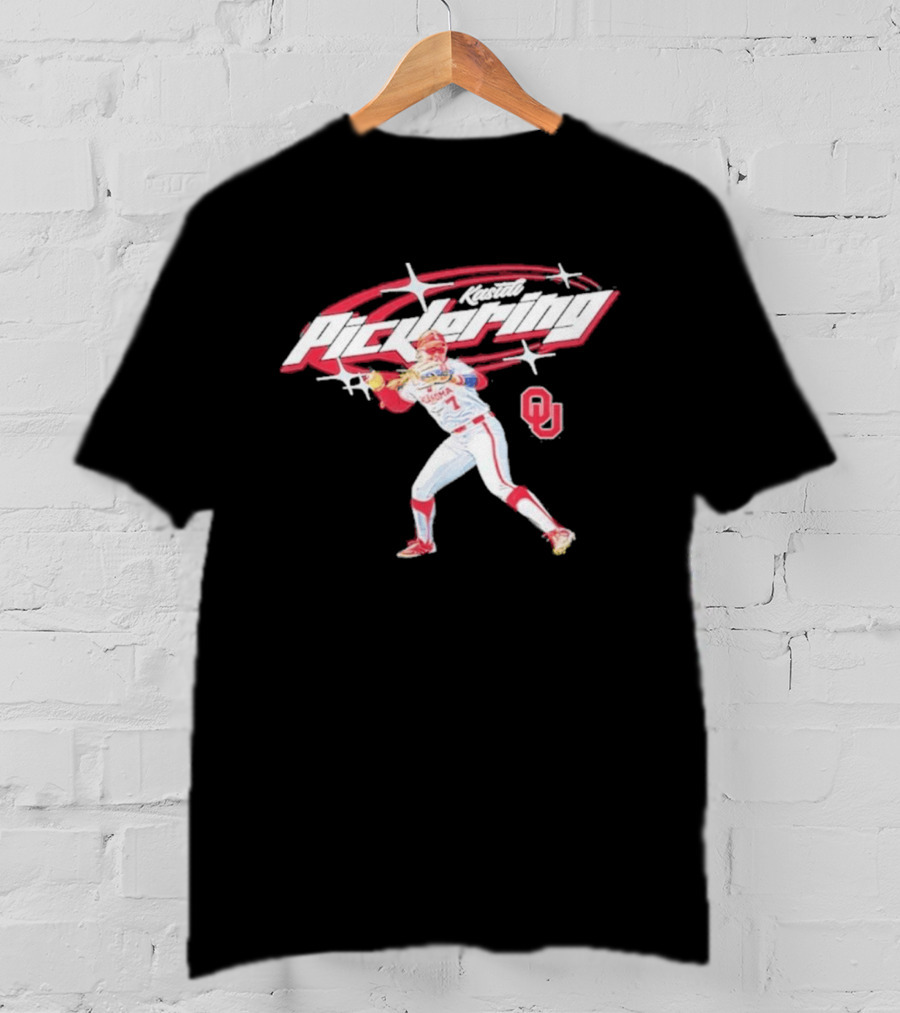 Kasidi Pickering Oklahoma Softball Player Action Sparkle OU T-Shirt