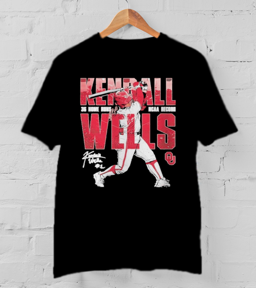 Kendall Wells 36 Home Runs Oklahoma Sooners NCAA Record T-Shirt