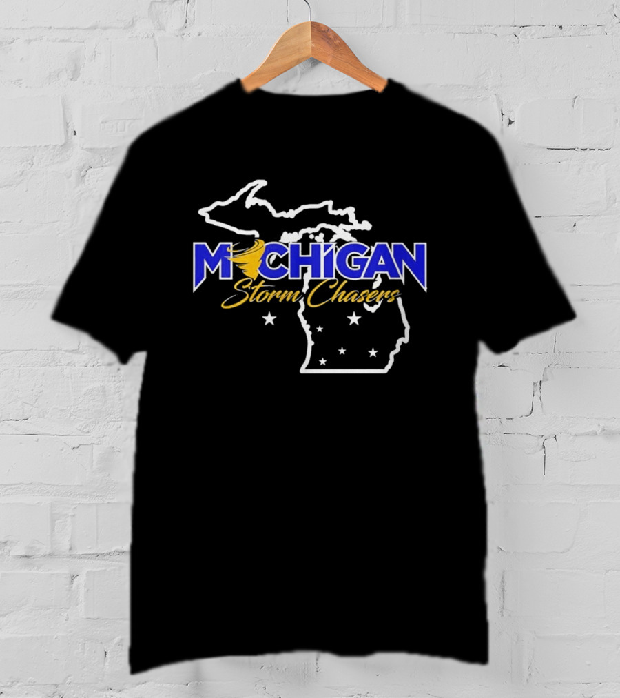 Michigan Storm Chasers Map Tornado Stars T-Shirt