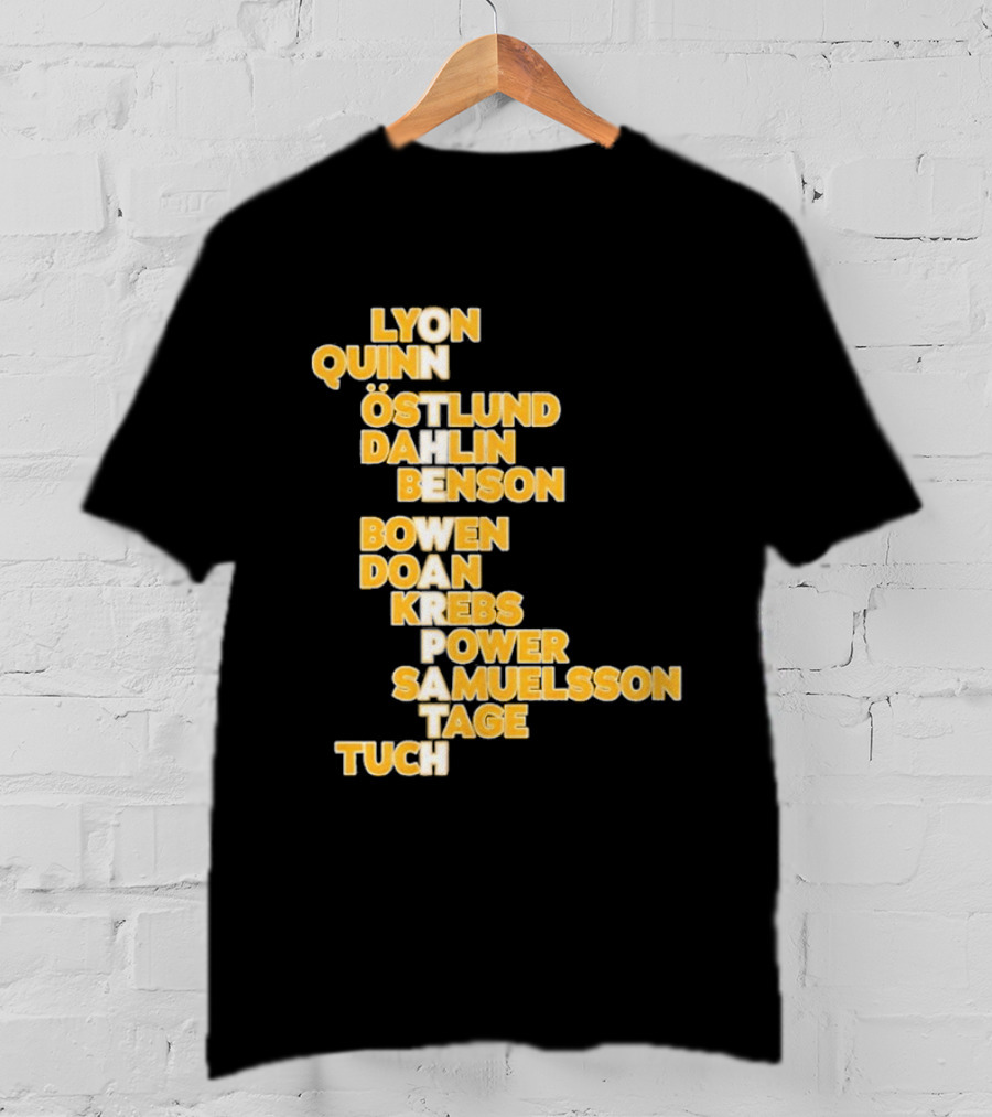Lyon Quinn Östlund Dahlin Benson Bowen Doan Krebs Power Samuelsson Tage Tuch Buffalo Sabres 2026 T-Shirt