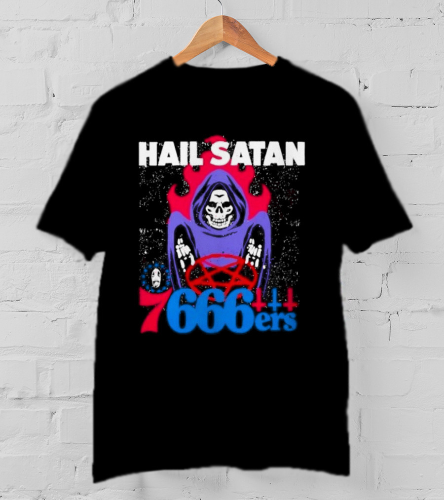 Hail Satan 76ers 666 Flame Creature T-Shirt