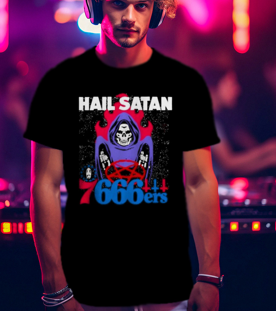 Hail Satan 76ers 666 Flame Creature T-Shirt