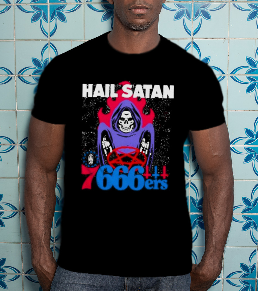 Hail Satan 76ers 666 Flame Creature T-Shirt