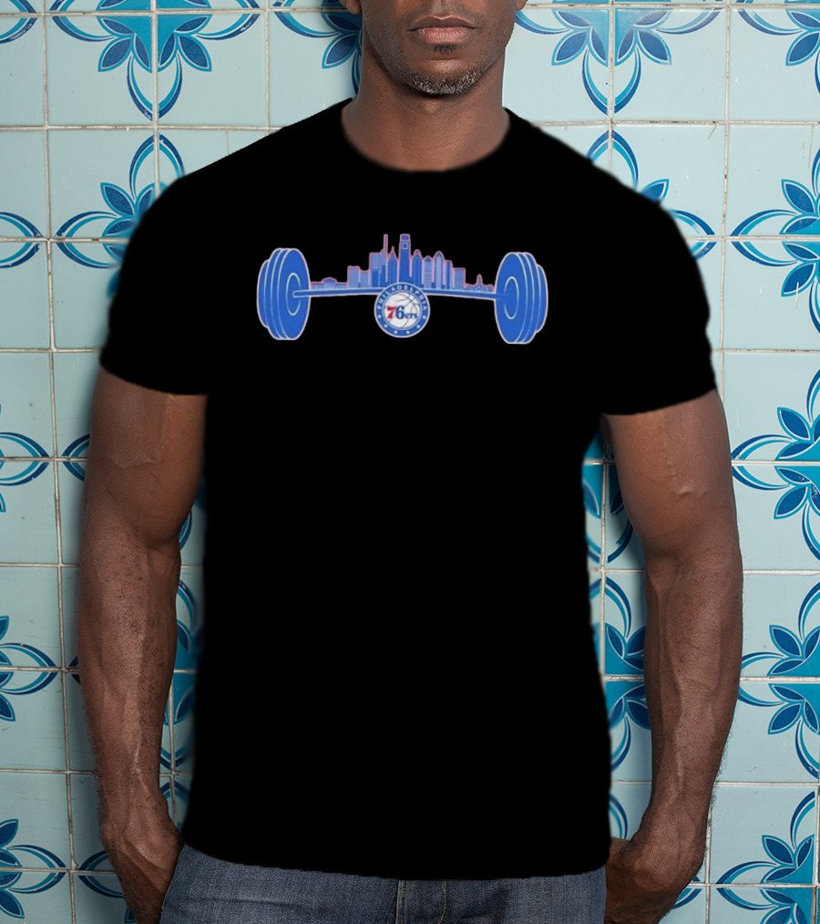Philadelphia 76ers Skyline Weightlifting Philly Strong Series T-Shirt