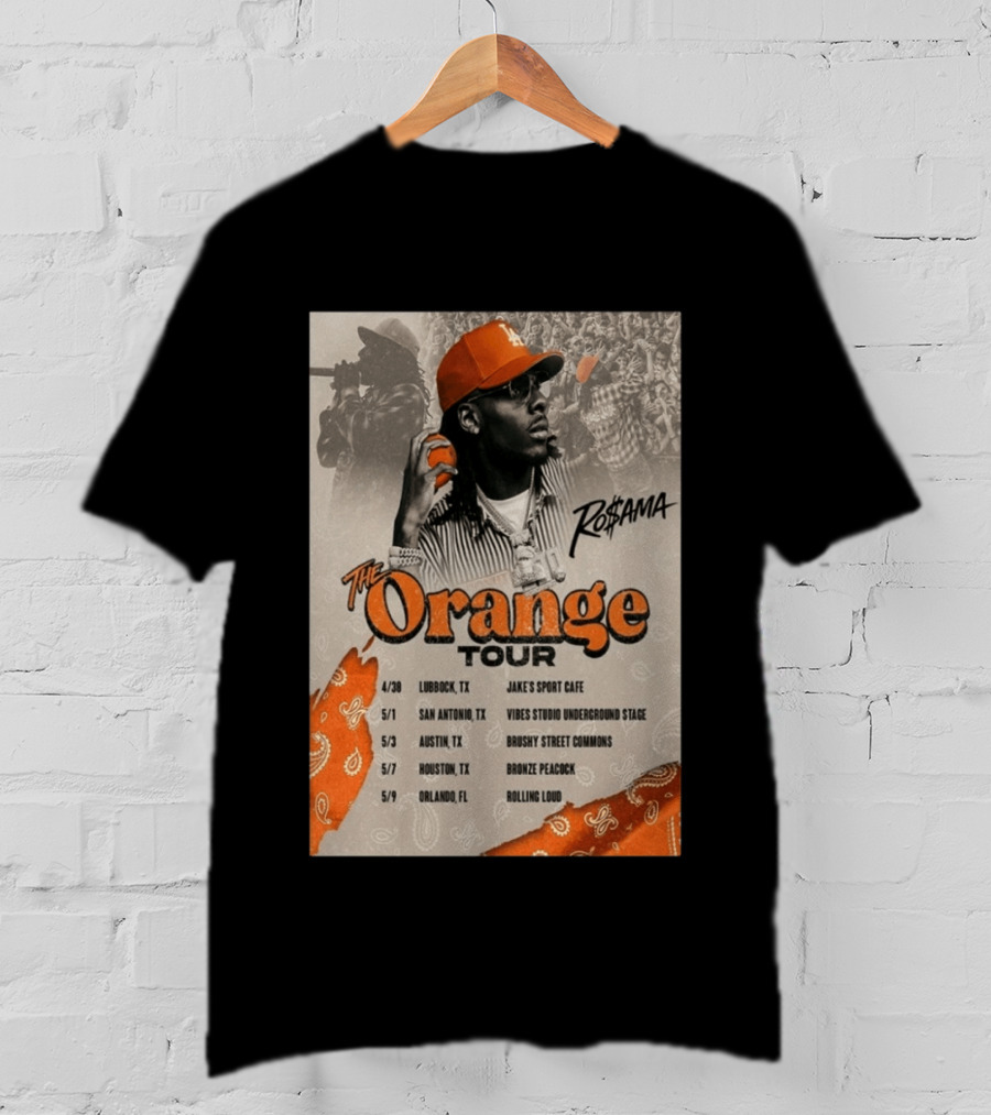 RoSama The Orange Tour 2026 Houston Concert The Bronze Peacock May 7 T-Shirt