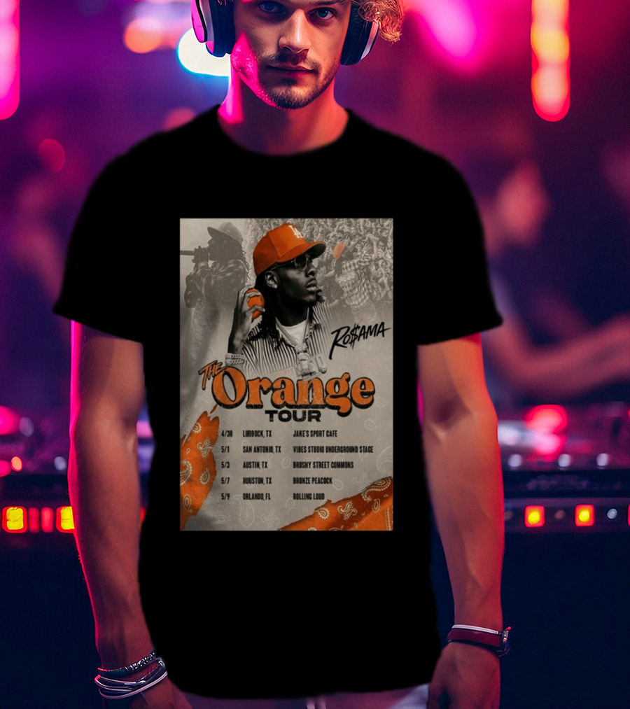 RoSama The Orange Tour 2026 Houston Concert The Bronze Peacock May 7 T-Shirt