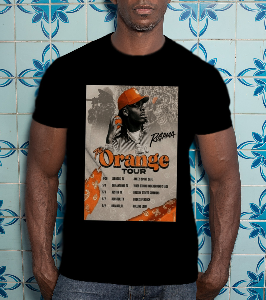 RoSama The Orange Tour 2026 Houston Concert The Bronze Peacock May 7 T-Shirt