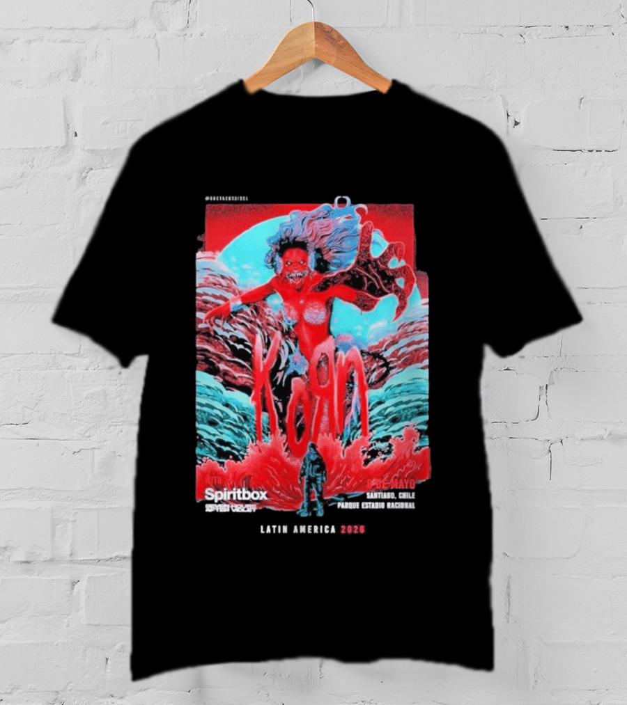 KoRn Santiago Chile Parque Estadio Bicentenario May 8 2026 With Spiritbox Latin America Event T-Shirt