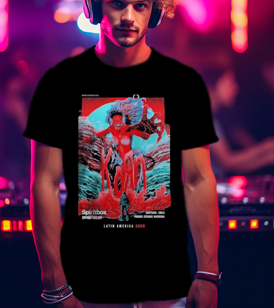 KoRn Santiago Chile Parque Estadio Bicentenario May 8 2026 With Spiritbox Latin America Event T-Shirt