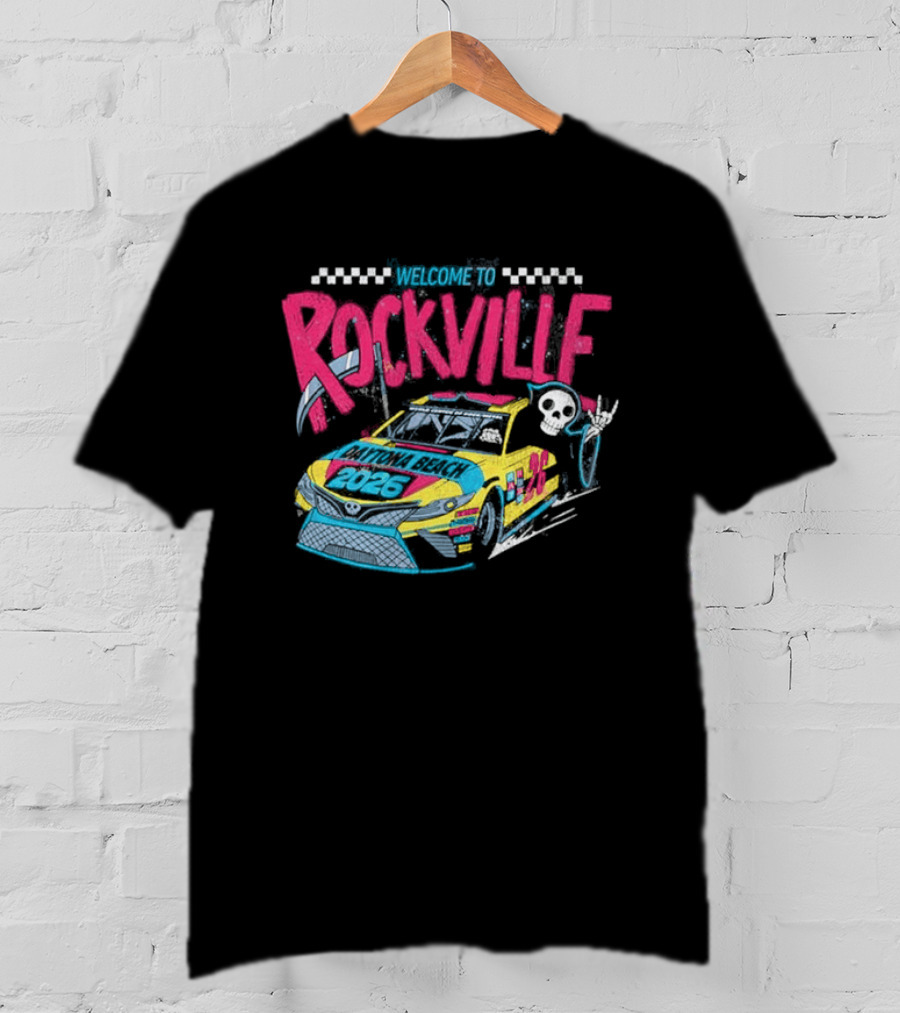 Welcome To Rockville 2026 Daytona Beach Florida Racing Car Devil Horn T-Shirt