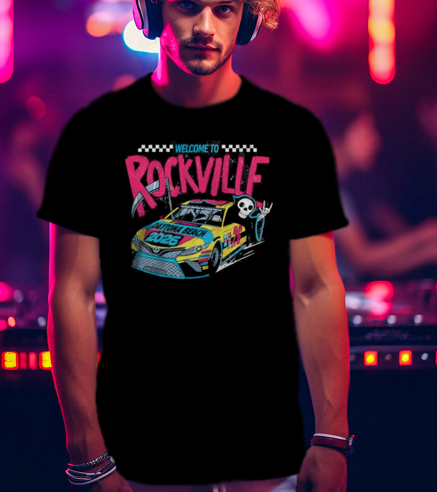 Welcome To Rockville 2026 Daytona Beach Florida Racing Car Devil Horn T-Shirt