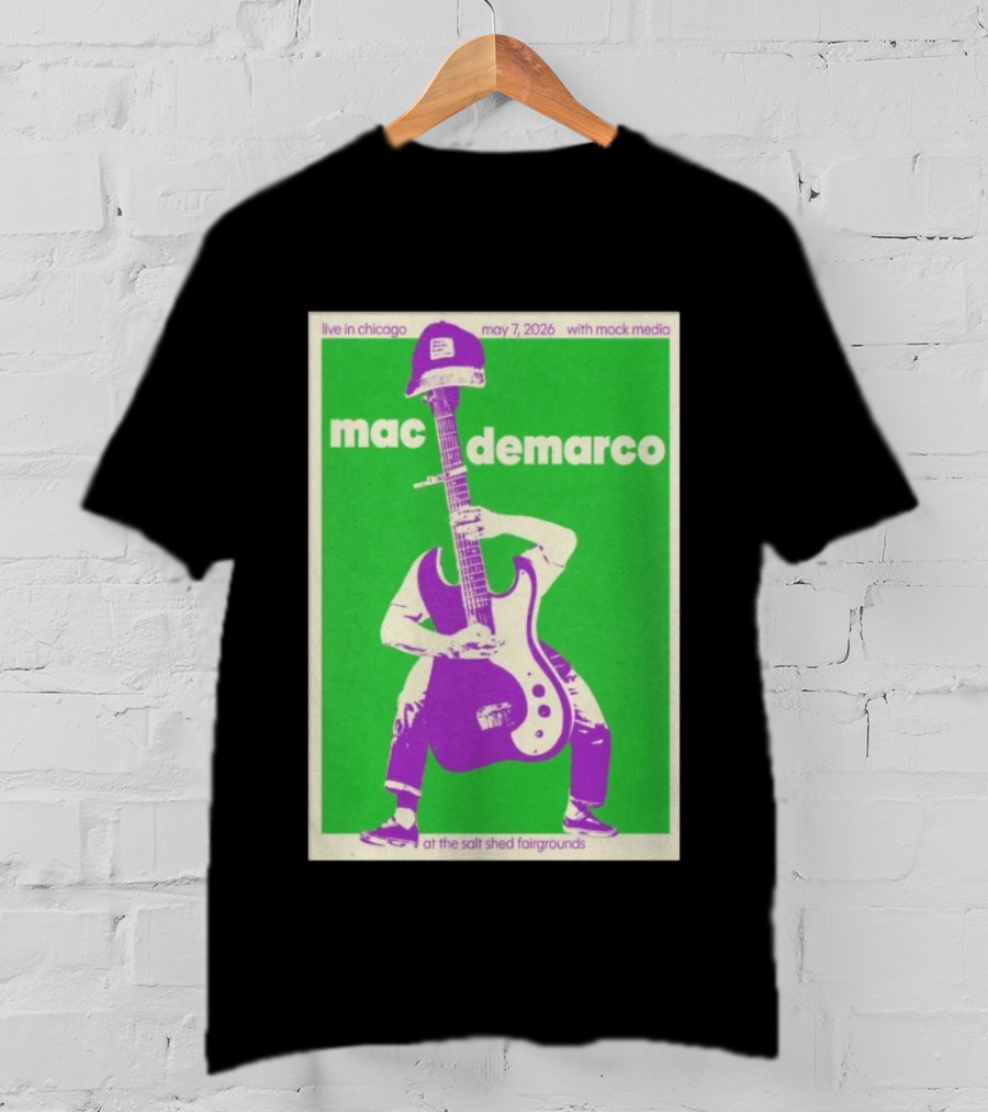 Mac Demarco Live In Chicago May 7 2026 At The Salt Shed Fairgrounds With Mock Media T-Shirt