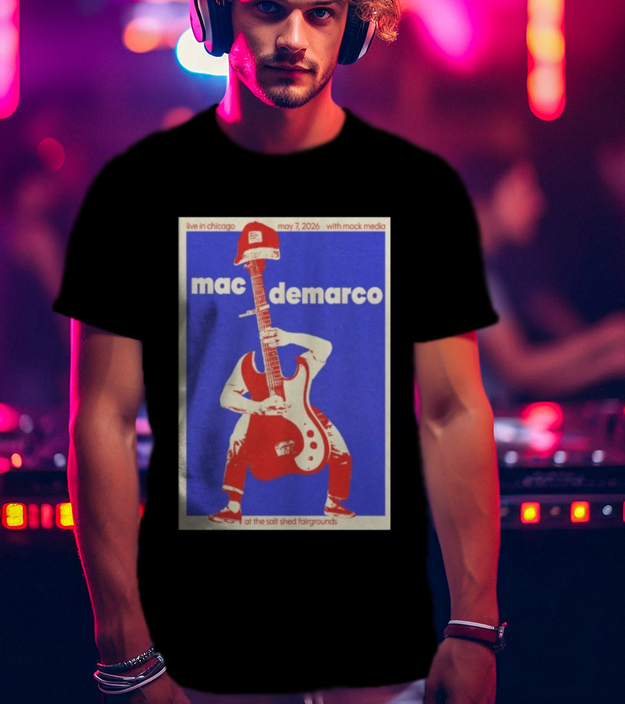 Mac Demarco Live In Chicago May 7 2026 The Salt Shed Fairgrounds With Mock Media T-Shirt
