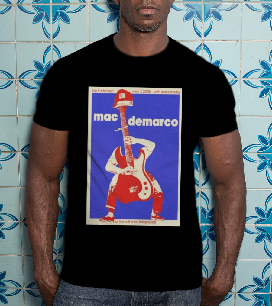 Mac Demarco Live In Chicago May 7 2026 The Salt Shed Fairgrounds With Mock Media T-Shirt