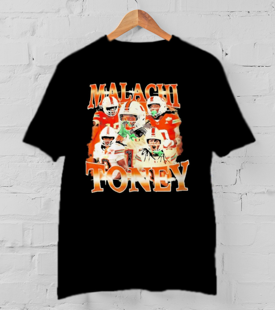 Malachi Toney Miami Hurricanes Football Collage T-Shirt