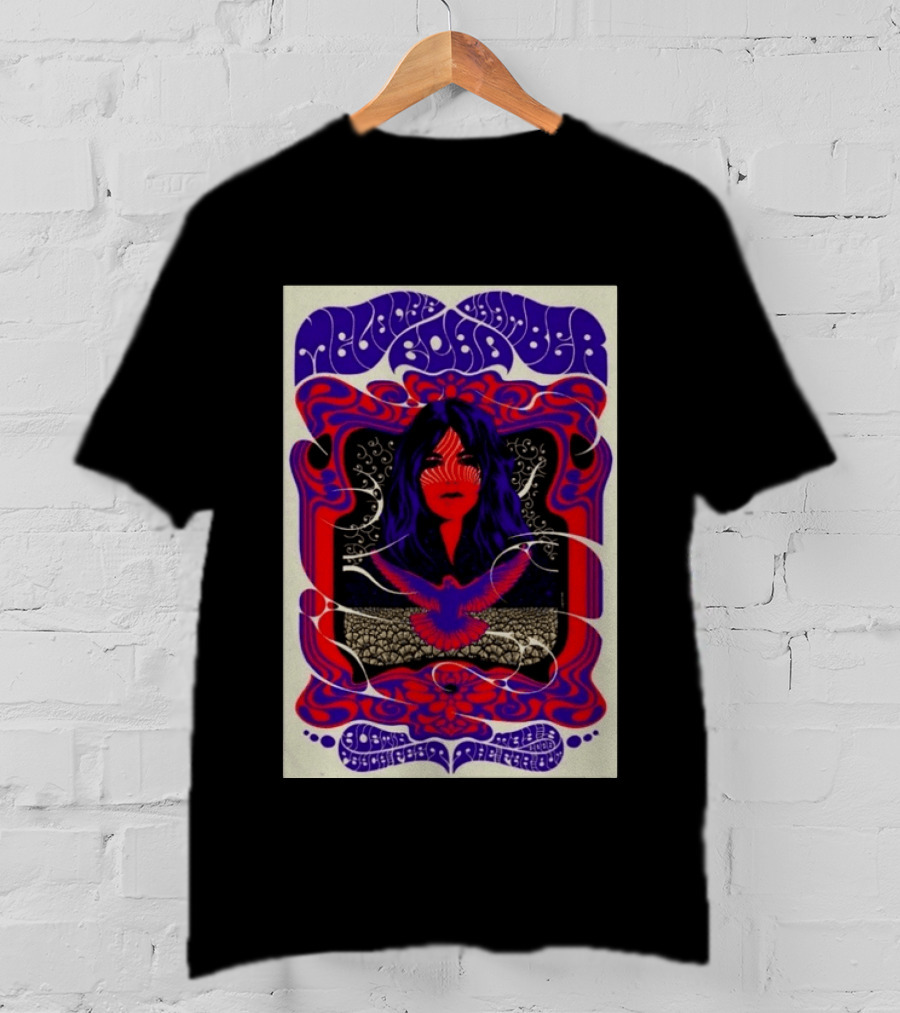 Melody's Echo Chamber Austin Psych Fest 2026 May 9 Austin TX Psychedelic Art Red Purple Woman Bird T-Shirt