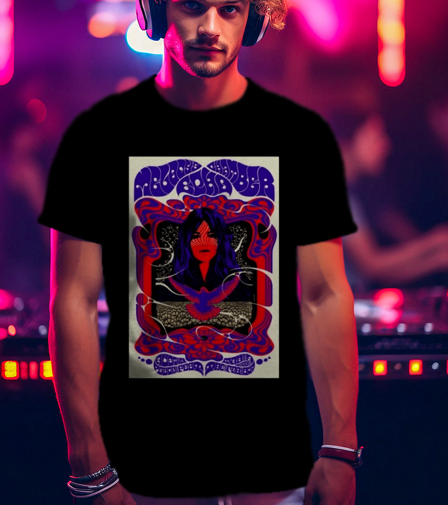 Melody's Echo Chamber Austin Psych Fest 2026 May 9 Austin TX Psychedelic Art Red Purple Woman Bird T-Shirt