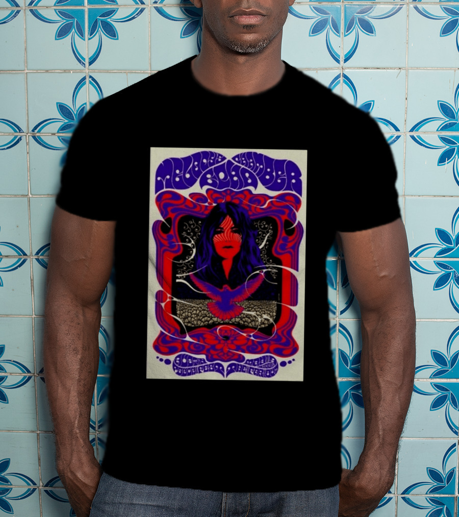 Melody's Echo Chamber Austin Psych Fest 2026 May 9 Austin TX Psychedelic Art Red Purple Woman Bird T-Shirt