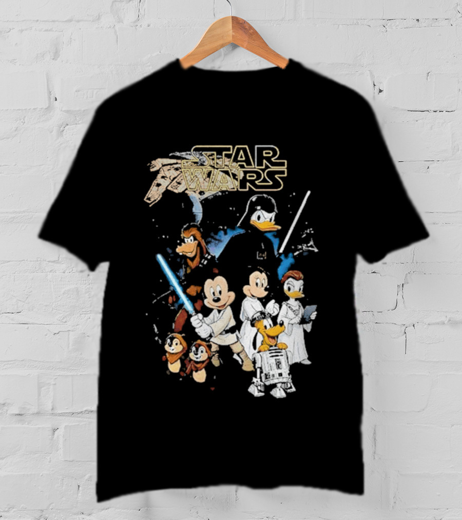 Star Wars Disney Mickey And Friends Sci Fi Cartoon Characters T-Shirt