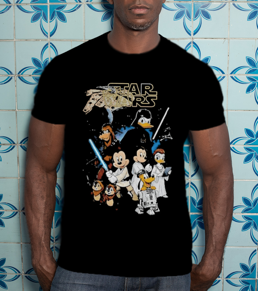 Star Wars Disney Mickey And Friends Sci Fi Cartoon Characters T-Shirt