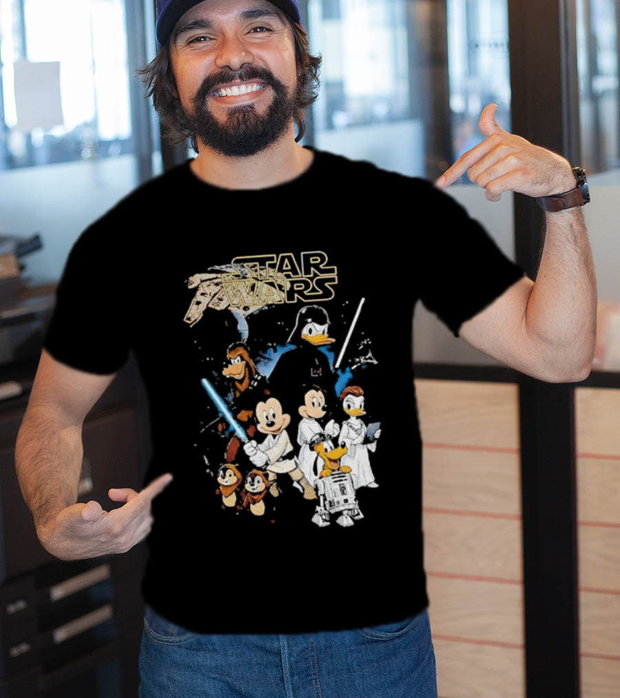 Star Wars Disney Mickey And Friends Sci Fi Cartoon Characters T-Shirt