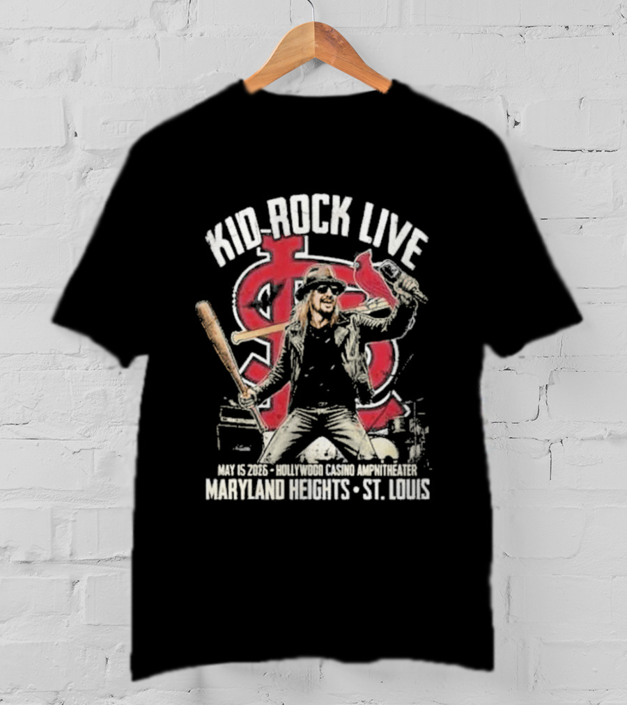 Kid Rock Live May 15 2026 Hollywood Casino Amphitheater St Louis Cardinals Maryland Heights T-Shirt