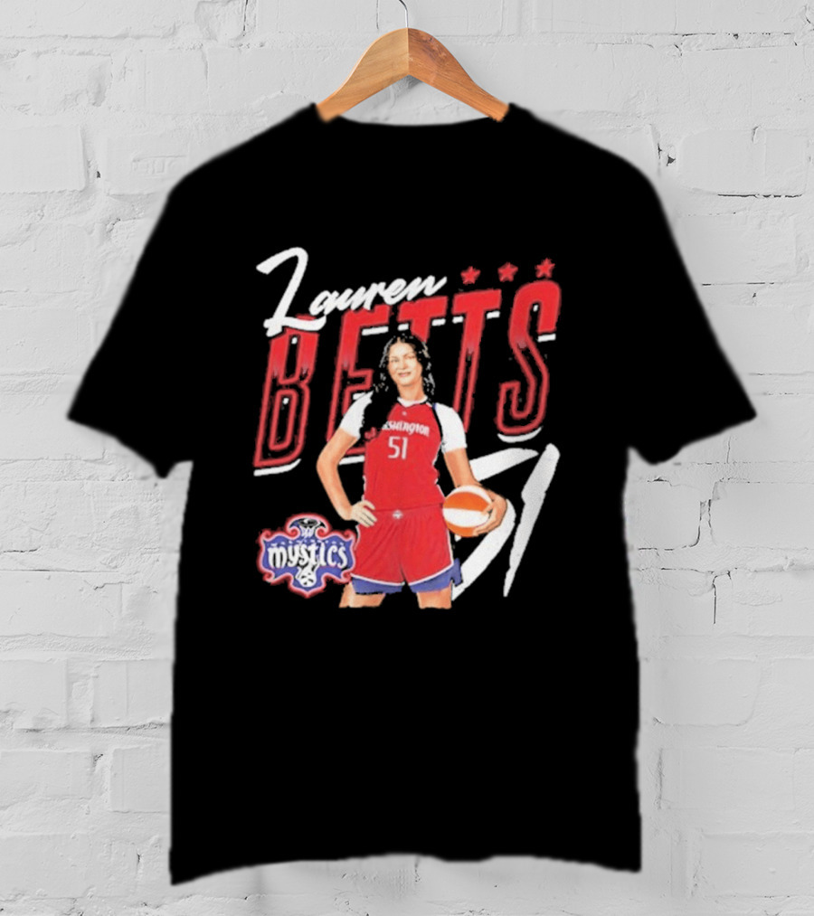 Lauren Betts 51 Washington Mystics WNBA Player T-Shirt