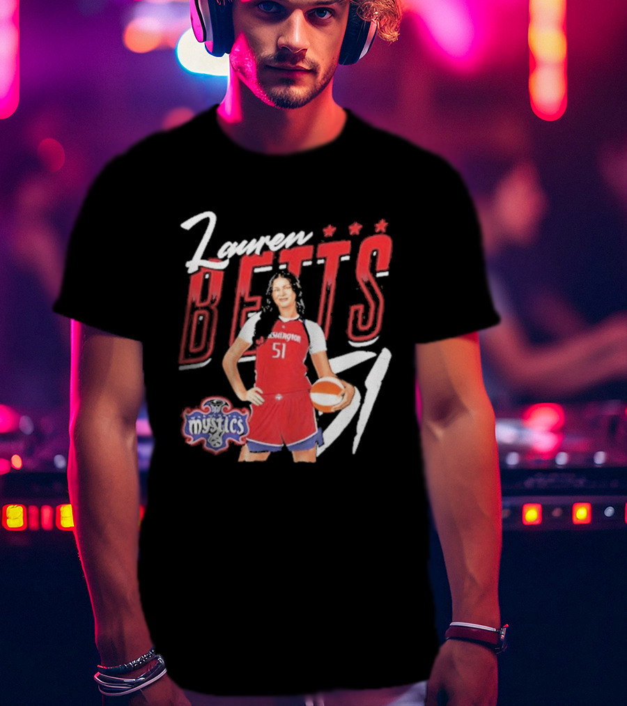 Lauren Betts 51 Washington Mystics WNBA Player T-Shirt