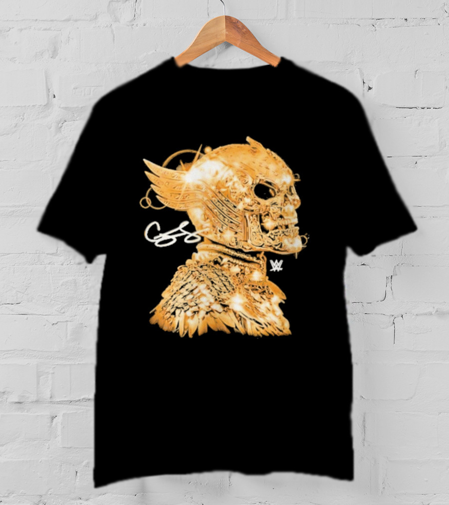 Cody Rhodes Gold Skull Mask Winged WW T-Shirt
