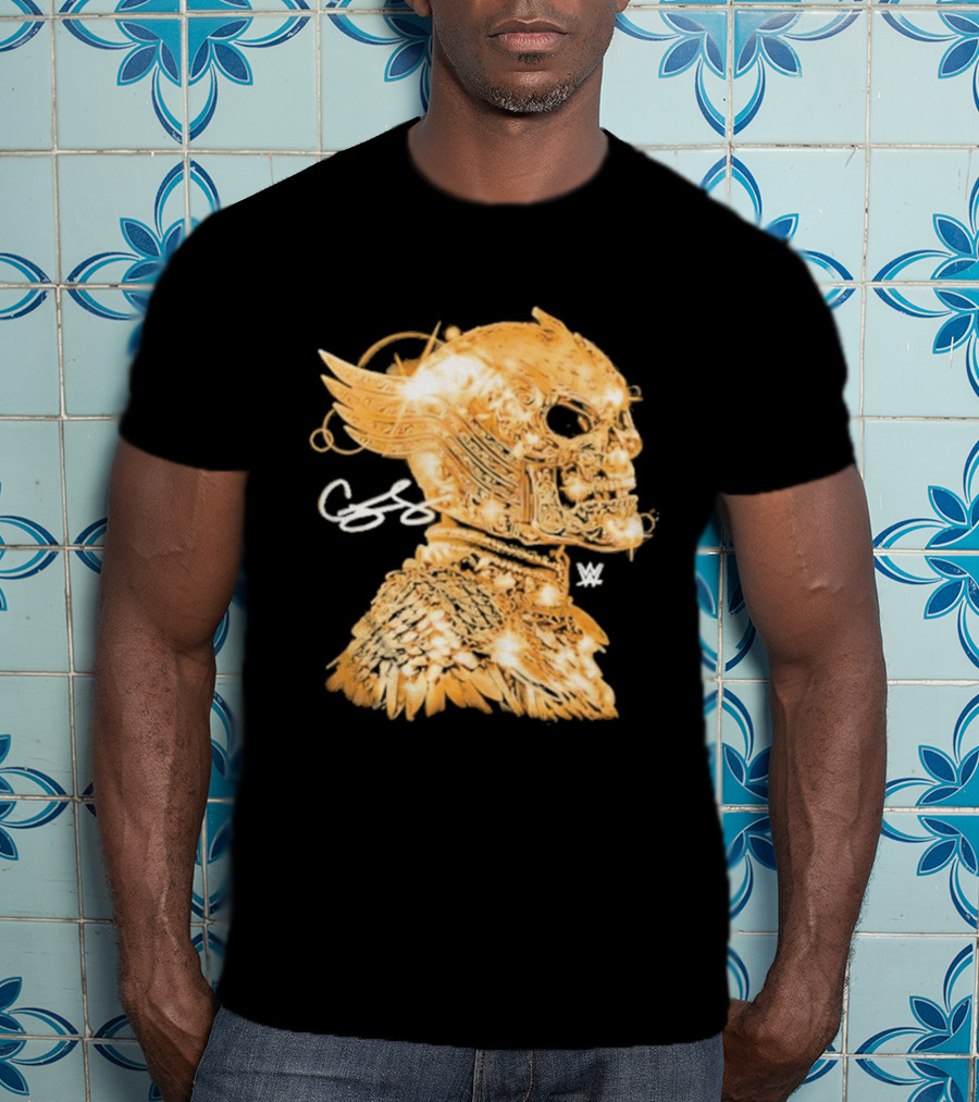Cody Rhodes Gold Skull Mask Winged WW T-Shirt