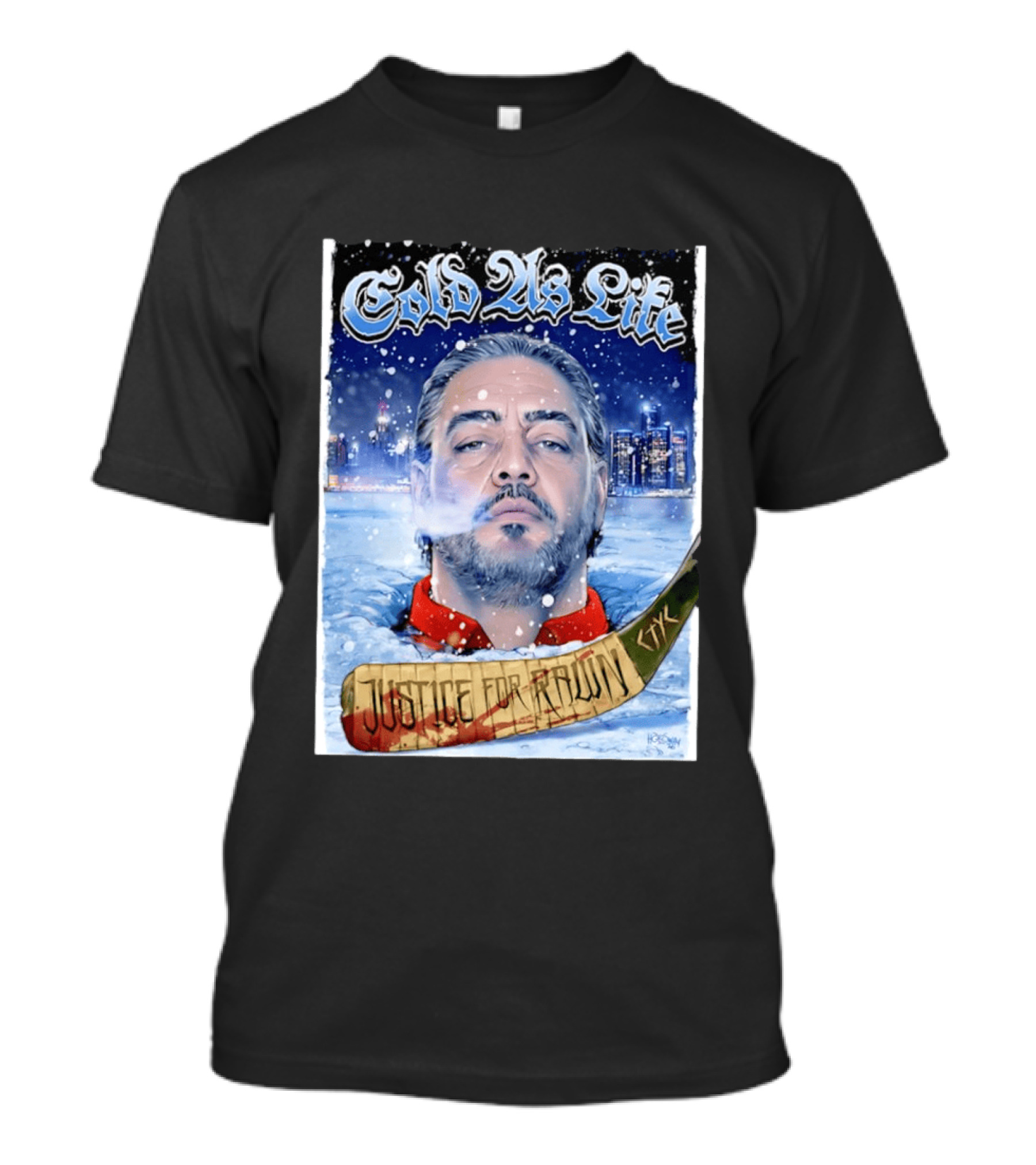 Justice For Pawn Cold As Life Cityscape Hockey Stick T-Shirt