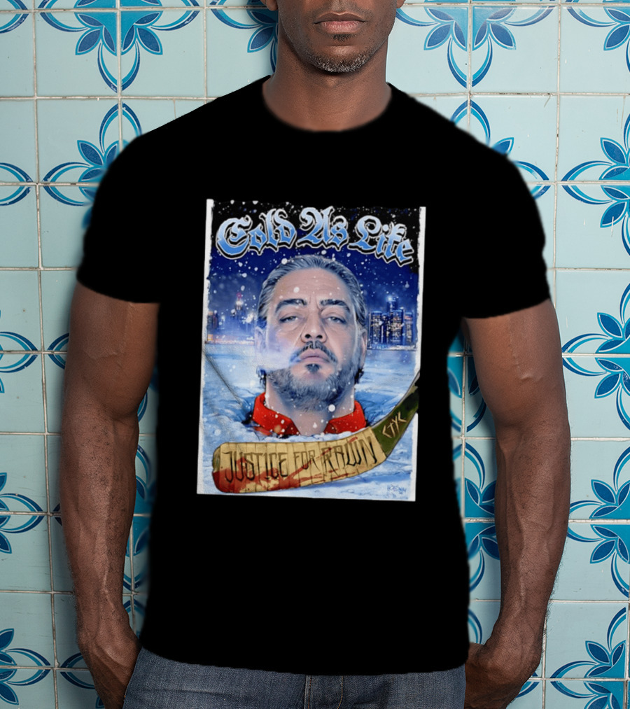 Justice For Pawn Cold As Life Cityscape Hockey Stick T-Shirt