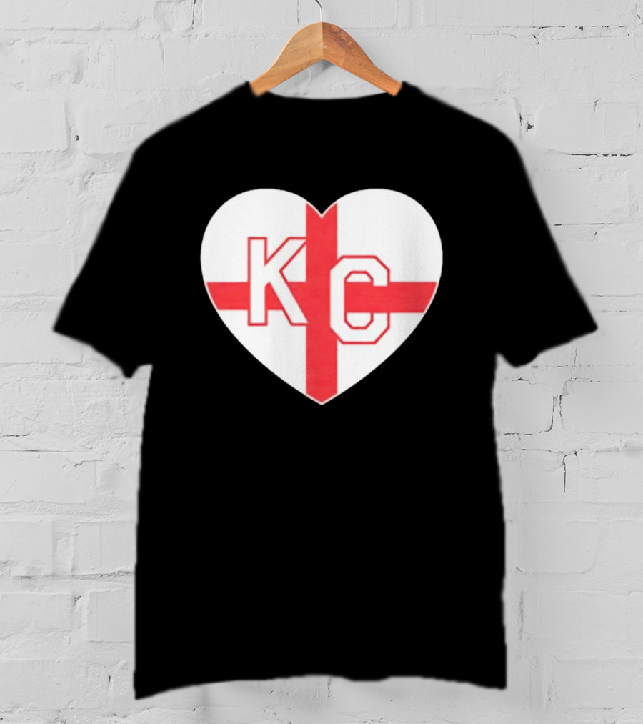England Kansas City KC Heart Cross T-Shirt