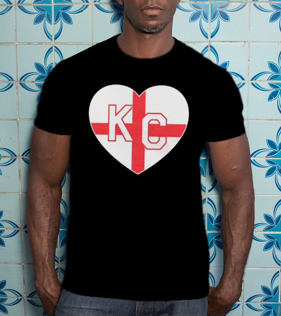 England Kansas City KC Heart Cross T-Shirt