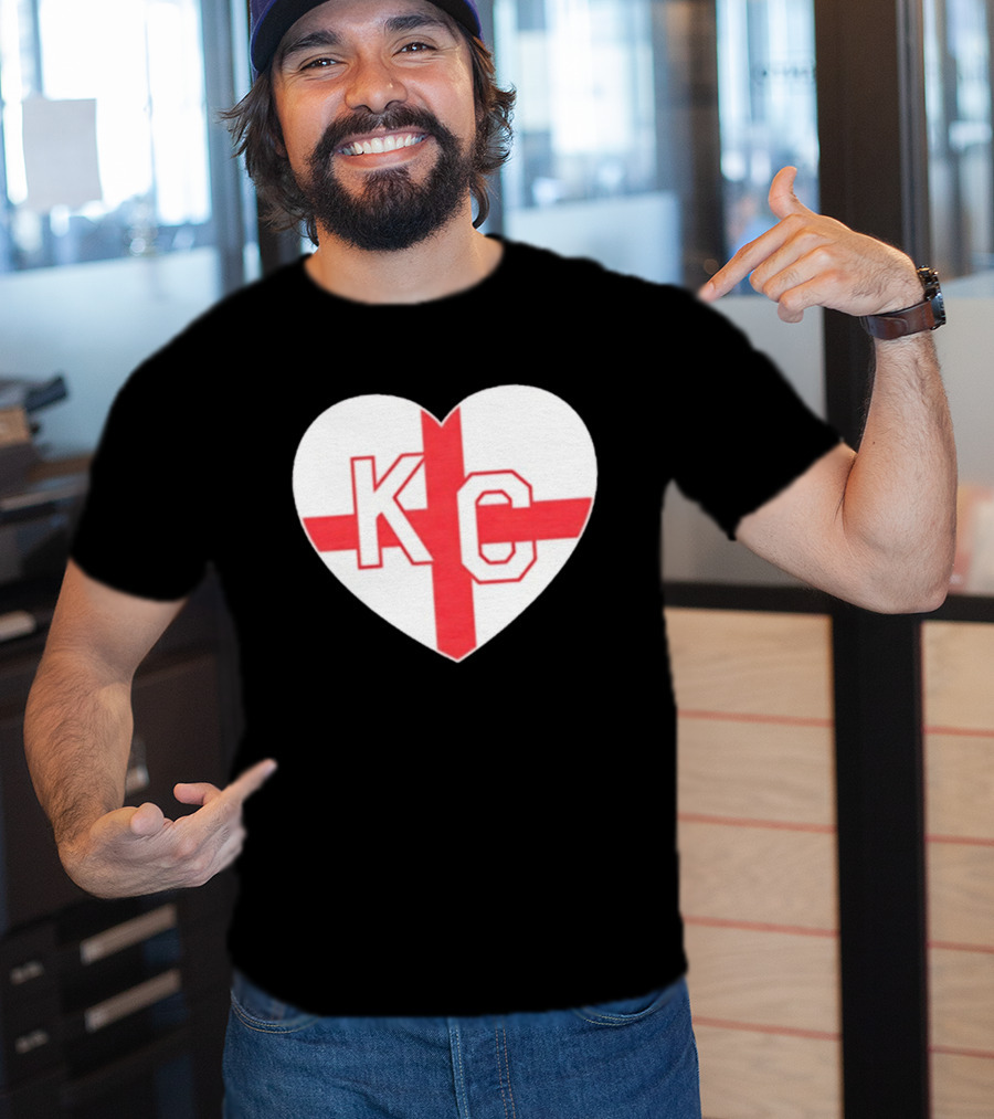 England Kansas City KC Heart Cross T-Shirt