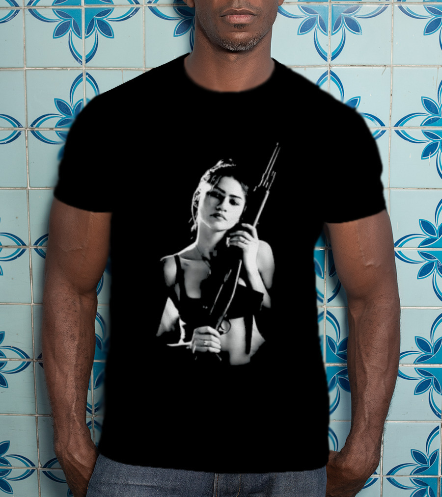 Euphoria Zendaya With Gun Monochrome T-Shirt