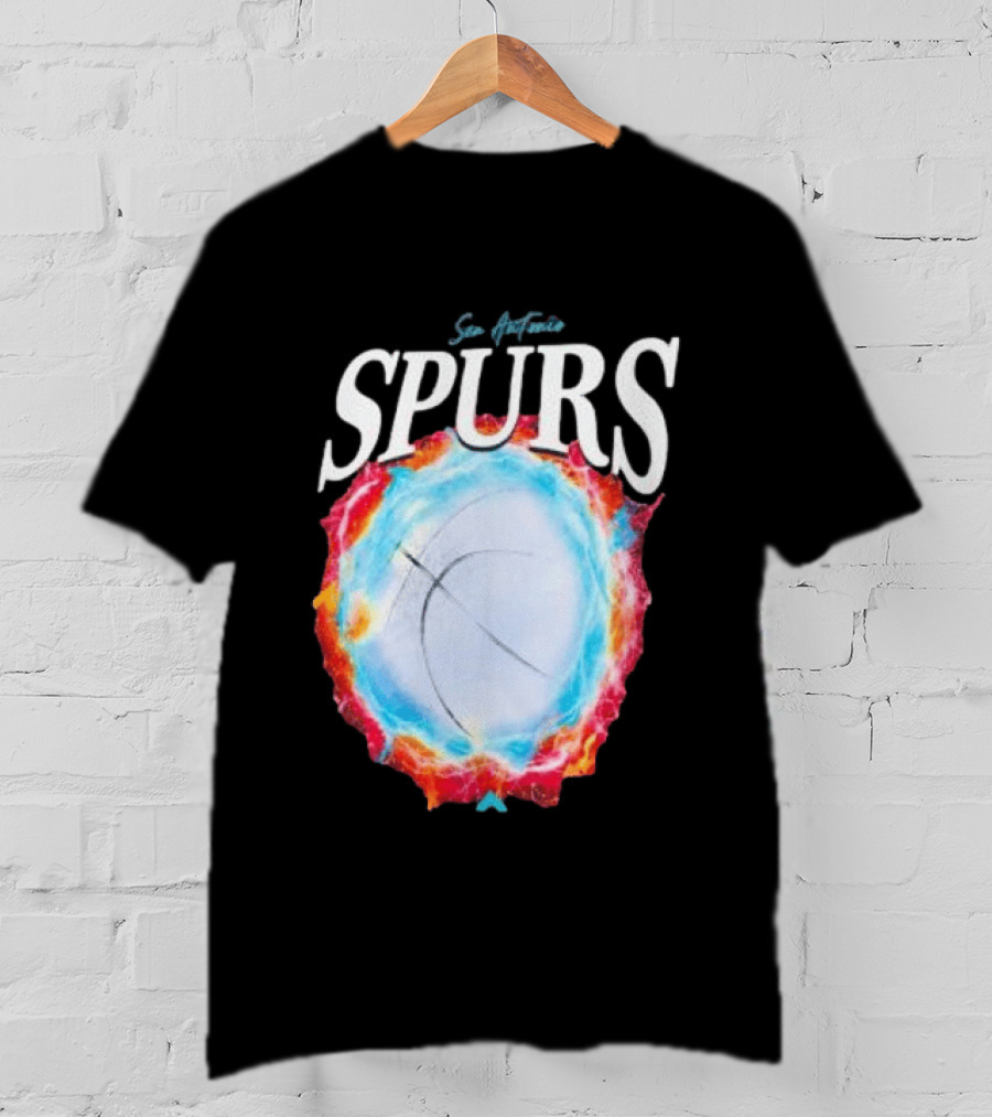 San Antonio Spurs Basketball Fire Ice Burst T-Shirt