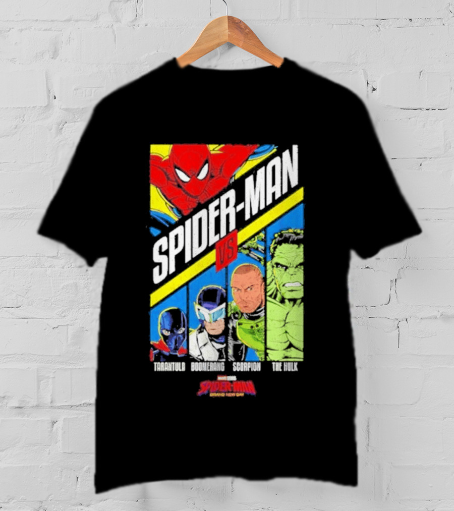 Spider Man VS Tarantula Boomerang Scorpion The Hulk Marvel Superheroes Showdown T-Shirt