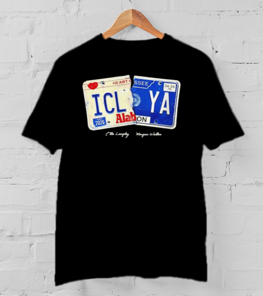 I Can't Love You Anymore Alabama Tennessee License Plate Heart Breakup T-Shirt