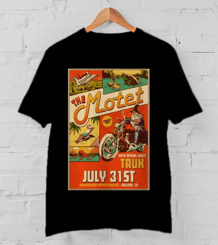 The Motet Summer Tour July 31st Mishawaka Amphitheatre Bellvue CO With Special Guest Tauk T-Shirt
